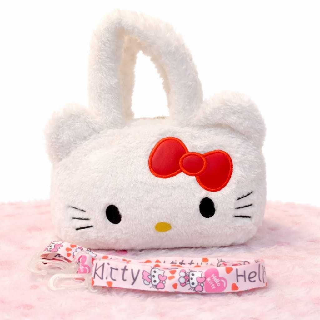 Bolsinha Transversal Com Alça Hello kitty Sanrio Em Pelúcia