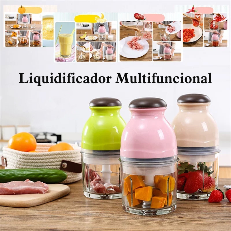 Processador Elétrico 600ml 110V ， Corta e Tritura Legumes, Frutas e Verduras – Utensílio Multiuso para Cozinha