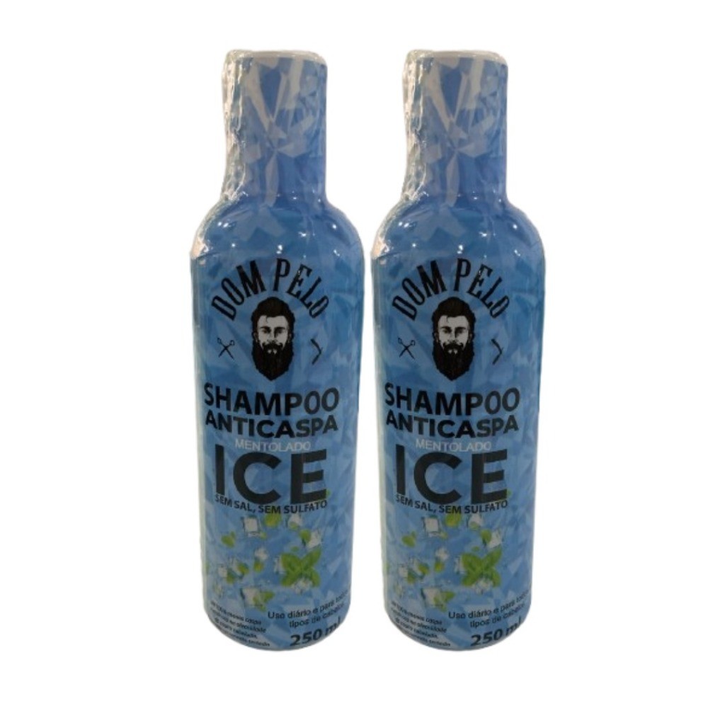 ICE - Kit 2 Shampoo Anti-caspa Dom Pelo Mentolado Ice 250ml