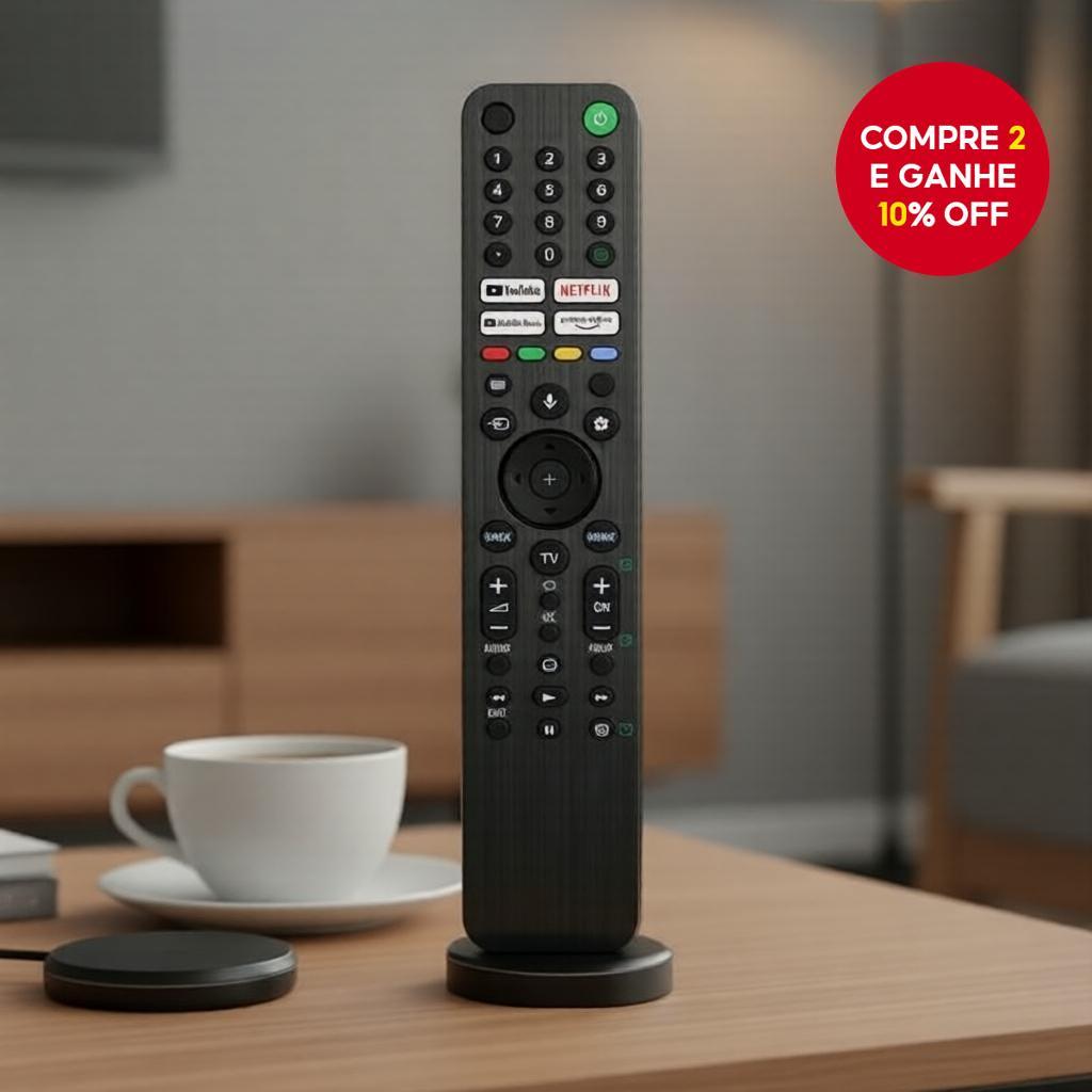 IR RMF-TX520P Controle Remoto para TVs Inteligentes Sony: KD-65X80J, 75X80J, 85X80J, XR-55A80J, 65A80J