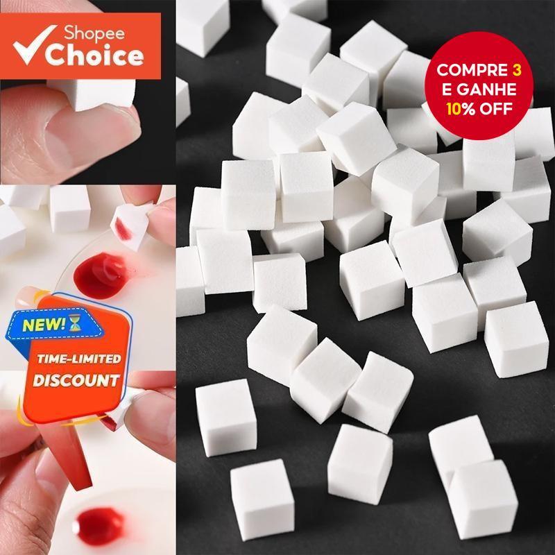 50 Pçs/Saco 1cm Quadrado Prego Esponja Escovas De Unhas Macio Substituível Blocos Esponjas Gradientes Do