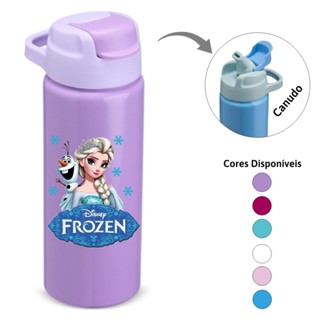Garrafa água 600ml Frozen Bebidas Aluminio squeeze com Bico Canudo ideal para Hidratação em Oferta na Shopee