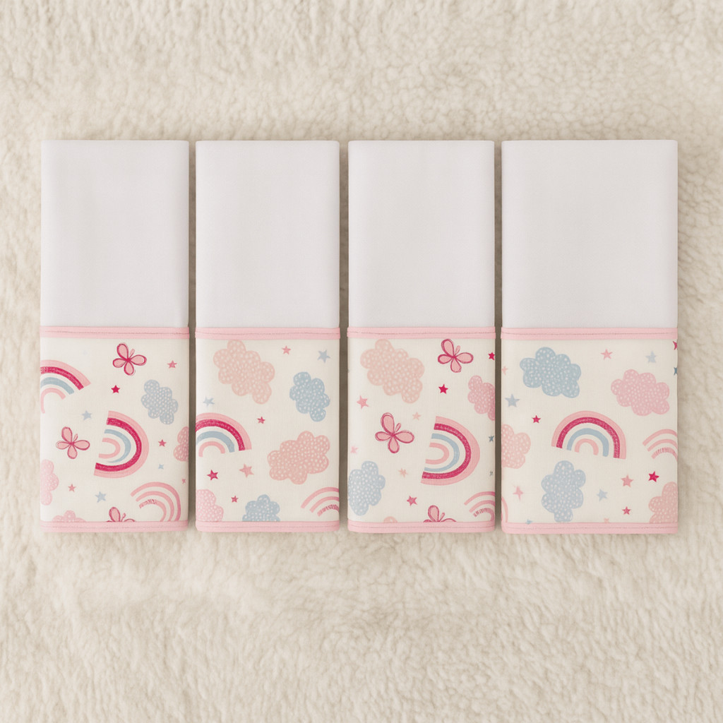 Kit 4 Fraldinhas de Boca Delicadas Toque Macio para o Dia a Dia