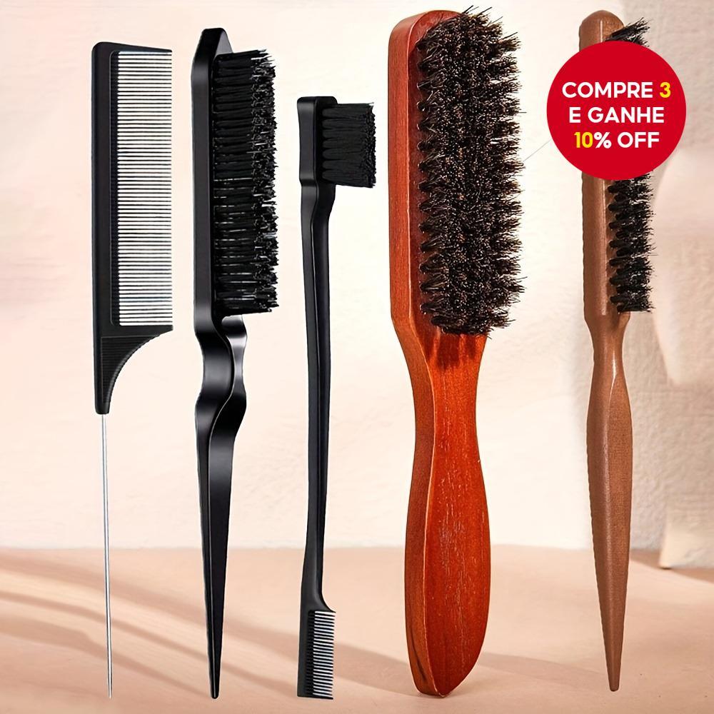 Escova De Cabelo 5 Peças Conjunto Unisex Adulto Ferramentas Estilo Barba Aliciamento Para ...