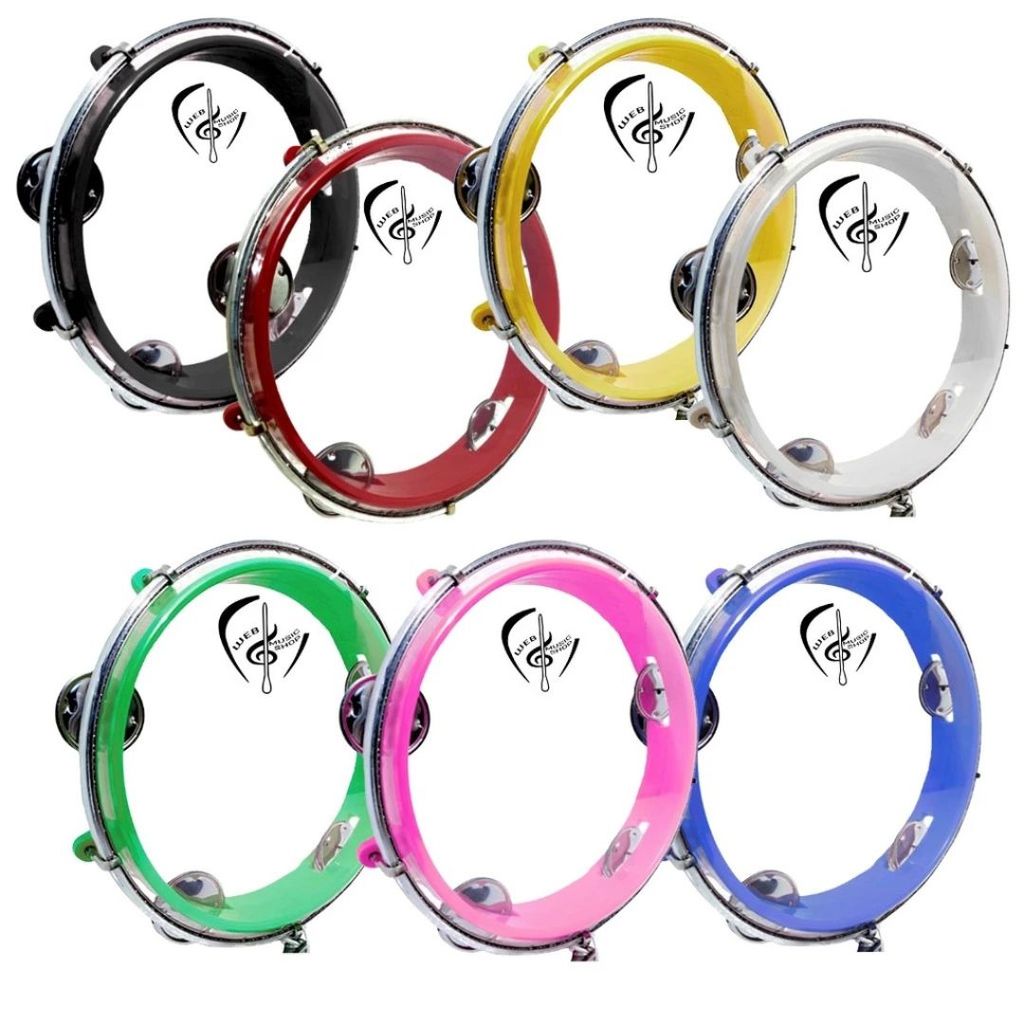 Kit 5 Pandeiros Infantil Junior 8 Polegadas Pele Cristal Web Music Shop