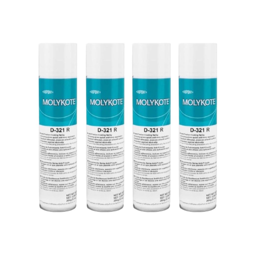 Kit 4 Molykote D-321R Spray Dupont 400Ml Lubrificante Industrial Proteção Contra Desgaste