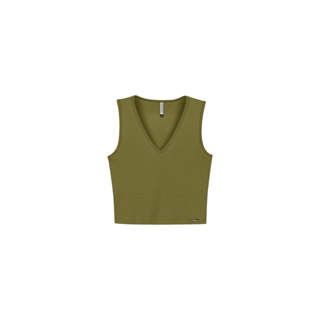 Regata Feminina Canelada Decote V Marialícia Verde em Oferta na Shopee