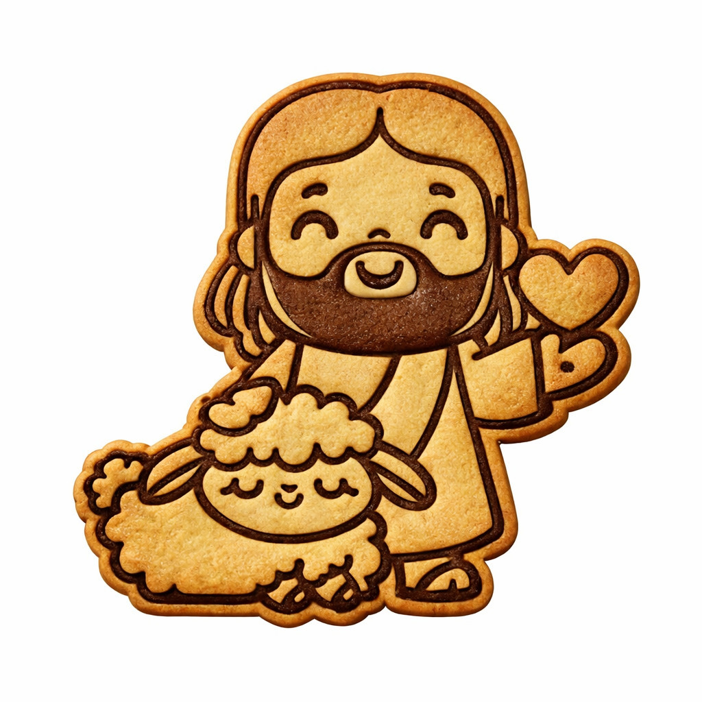 Cortador de Biscoitos Tema Páscoa Jesus e ovelha 6cm PLA Impressão 3D