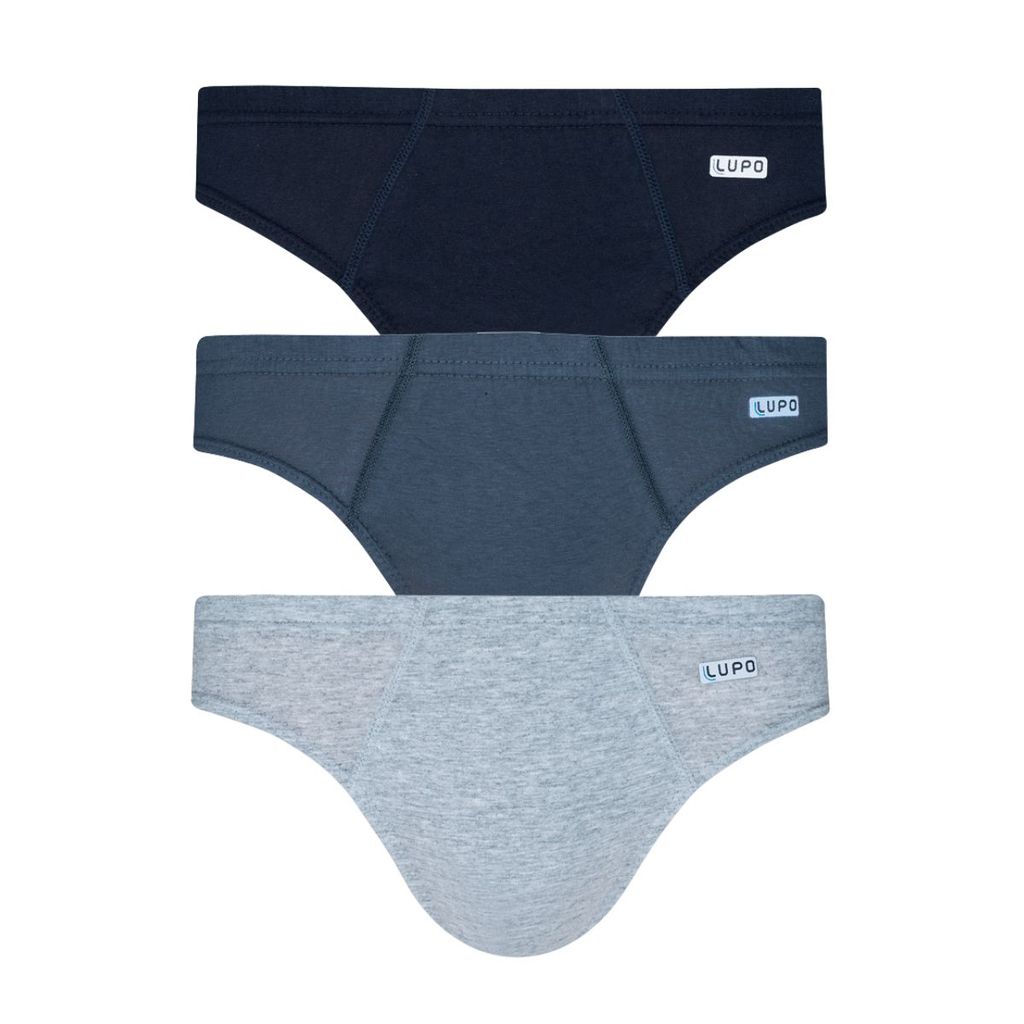 Kit 03 Cuecas Slip 100% Algodão Lupo em Oferta na Shopee