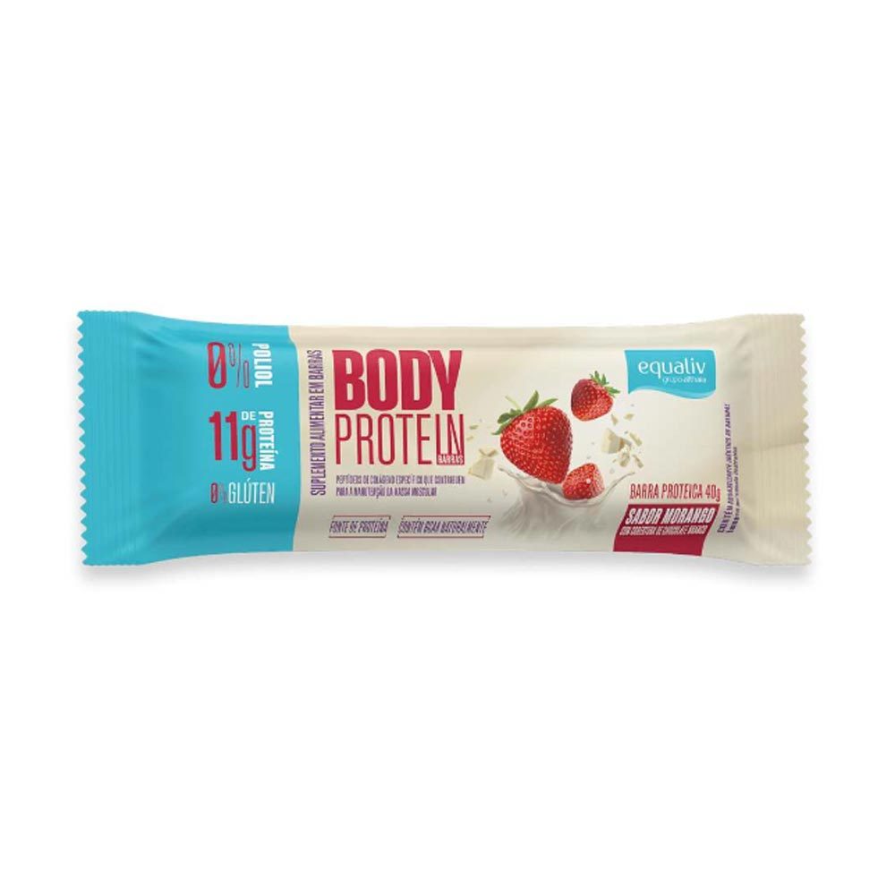 Barra de Proteína Body Protein Suplemento Alimentar Equaliv 11g de Proteína Sabor Morango 40g em Oferta na Shopee