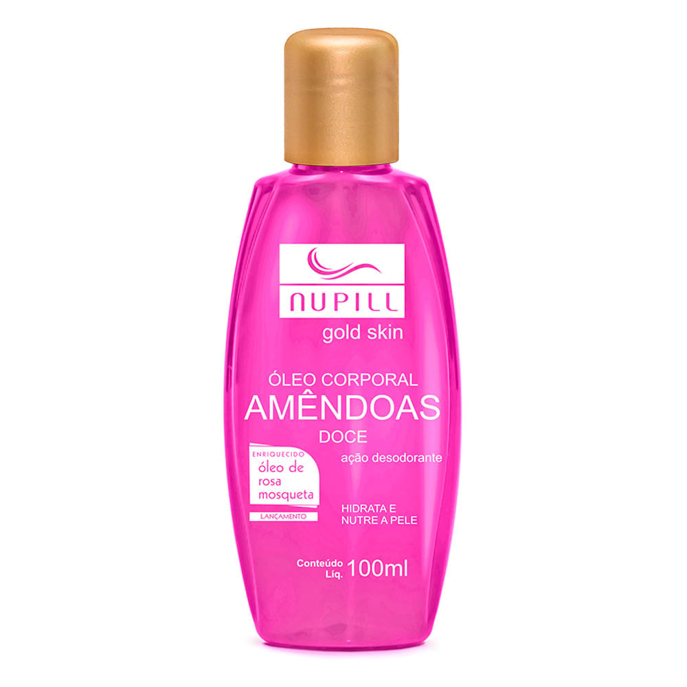 Óleo Corporal Nupill Gold Skin Amêndoas Doce 100ml em Oferta na Shopee