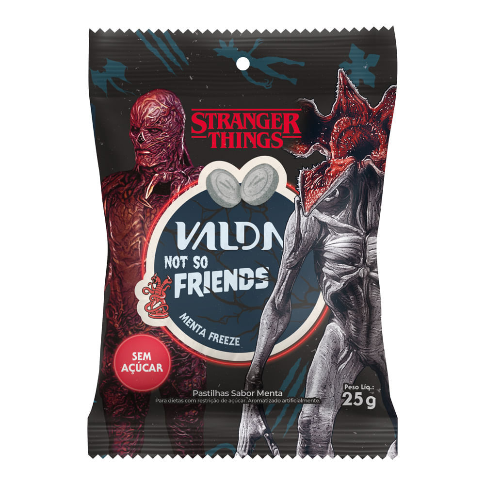 Pastilhas Valda Stranger Things Friends Not So Sabor Menta Freeze Sem Açúcar 25g em Oferta na Shopee