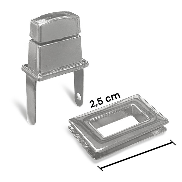 Fecho Metal Torniquete 2,5 cm Retangular Prata Fivela Tic Tac Engate Importado Estilo Boho Gala