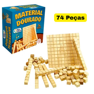 Material Dourado 74 Peças Jogo Educativo Pedagógico Aprendizado Matemática