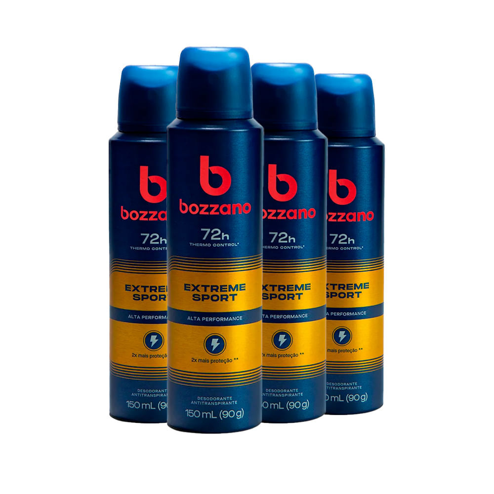 Kit Desodorante Aerosol Bozzano Extreme 90g - 4 unidades em Oferta na Shopee