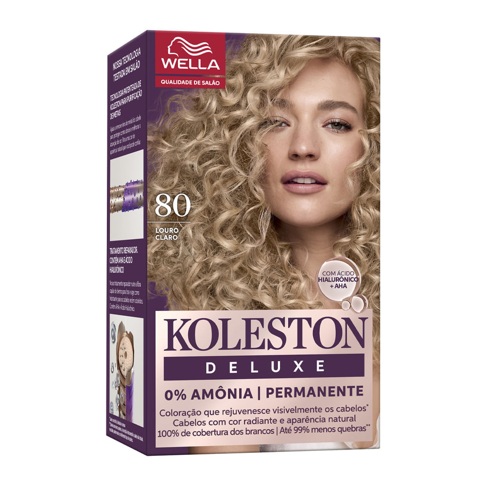 Tintura Koleston Deluxe 0% Amônia Louro Claro 80 em Oferta na Shopee