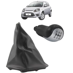 Kit Coifa Cambio Bola Manopla Ford Ka 2008 2009 2010 2011 2012 2013 Prata