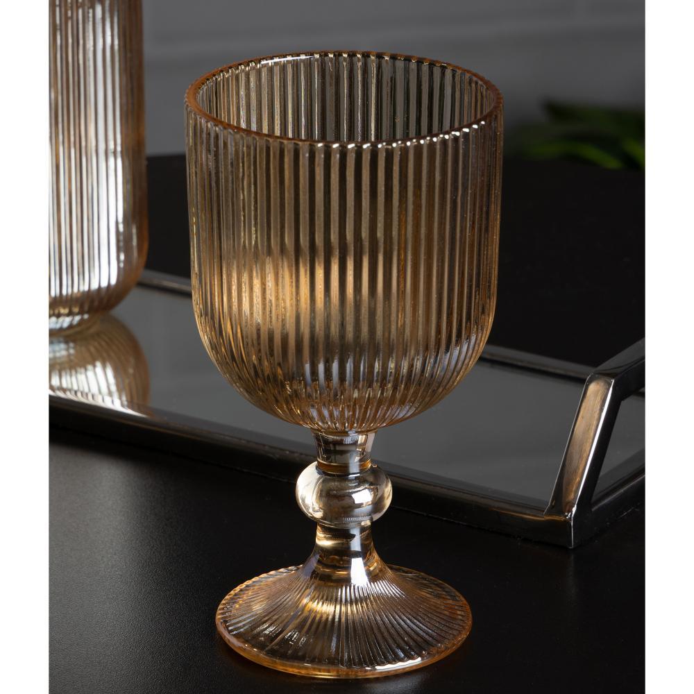 2 Taças Wolff Lines de Vidro Âmbar 380ml