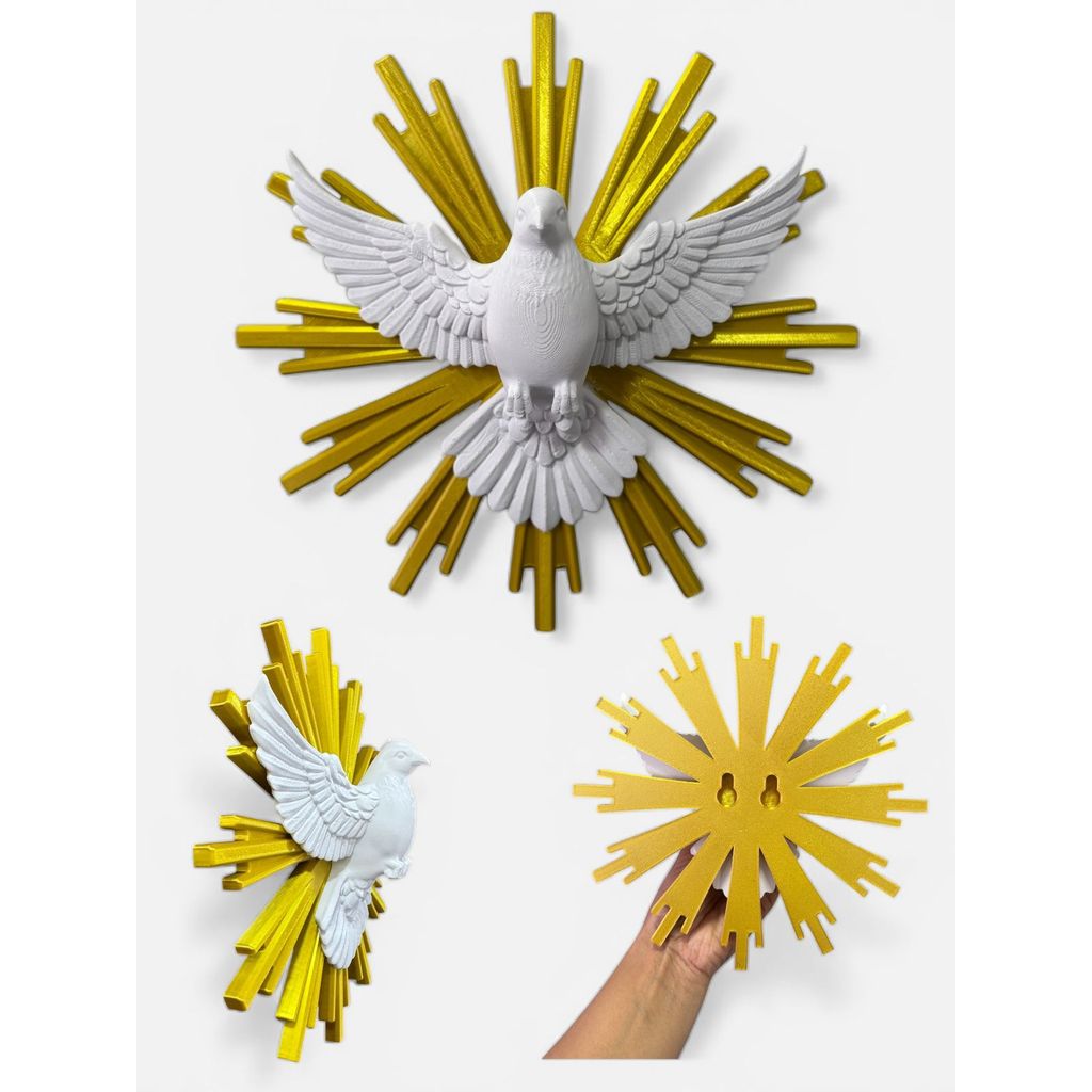 decoracao religiosa escultura 3d Divino Espirito Santo Geometrico Adorno Design Minimalista placa decorativa simbolo