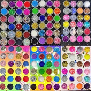 Kit 24 Glitter Flocado e Finos Para Unhas Maquiagem Resina em Oferta na Shopee