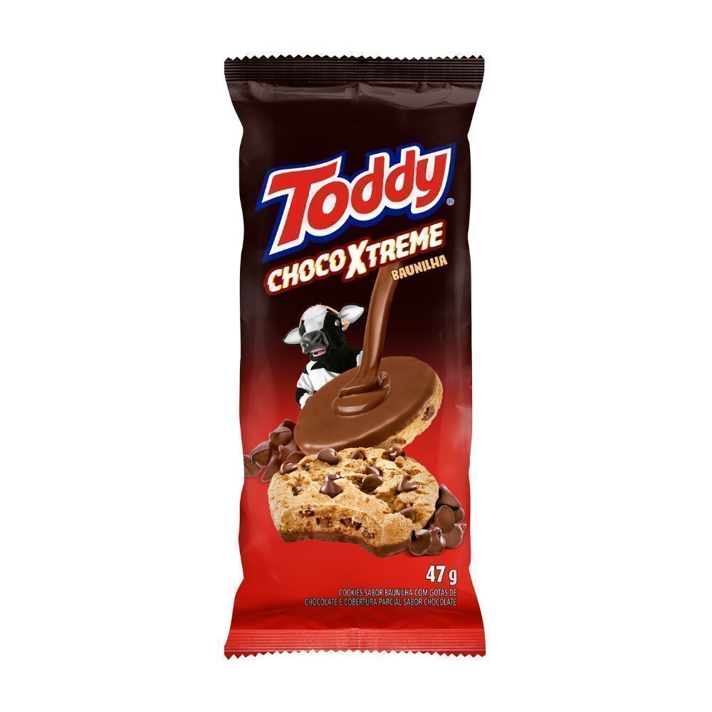 Cookies Toddy ChocoXTreme Sabor Baunilha com Gotas de Chocolate 47g