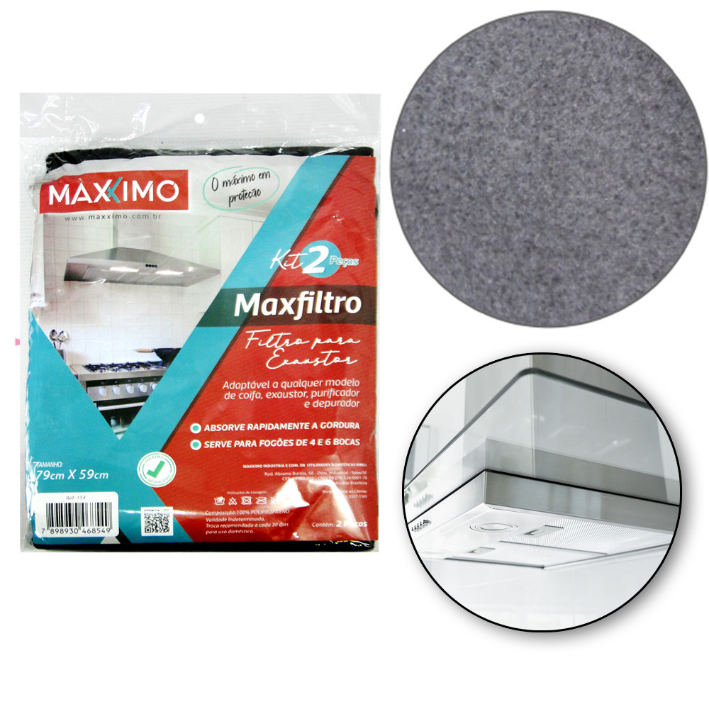 KIT COM 1, 2 e 4 Filtros Exaustor Depurador Coifa Manta Tamanho Universal