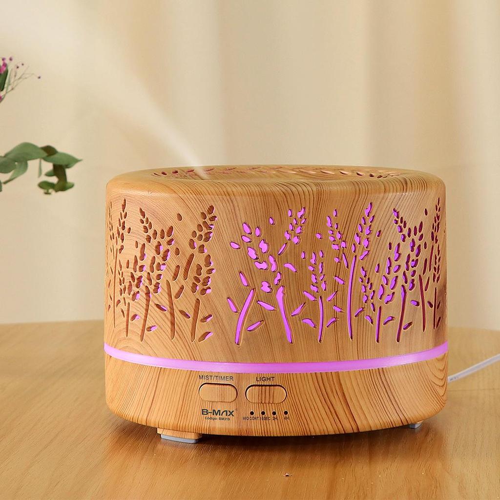 DIFUSOR UMIDIFICADOR AROMATICO OLEO ESSENCIAL LED 700ML BMAX
