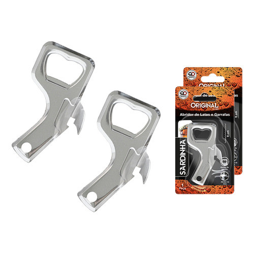 Kit C 2 Abridores De Lata Garrafa Aço Inox Cerveja Alimentos Inox