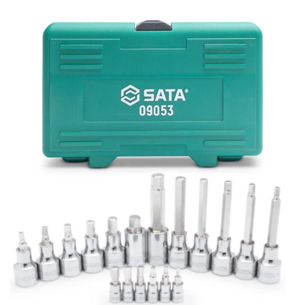 Jogo soquete ponta allen 3 a 12mm encaixe 1/4 e 1/2pol Sata em Oferta na Shopee