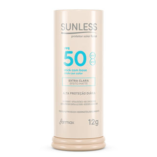 Protetor Solar Sunless Stick com Base Efeito Matte FPS 50 Cor Extra Clara 12g em Oferta na Shopee