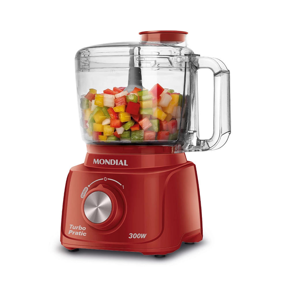 Mini Processador Mondial Turbo Pratic MP-16-R Vermelho - 127V em Oferta na Shopee