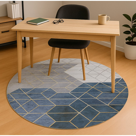 Tapete Redondo Escritório Casa Carpete Antiderrapante Veludo Sala Quarto Decoração Luxo Conforto