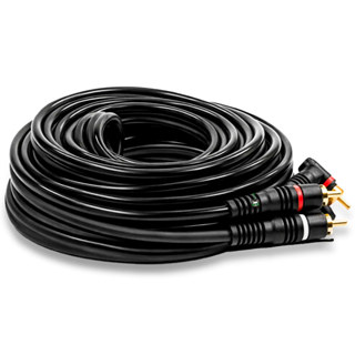 Cabo RCA 5 metros Ouro Conector Angulado 90º Anti Ruído Blindado Permak em Oferta na Shopee