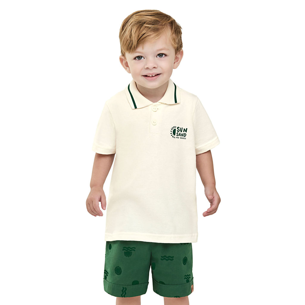 Conjunto Infantil Menino Polo Sol Elian Bege em Oferta na Shopee