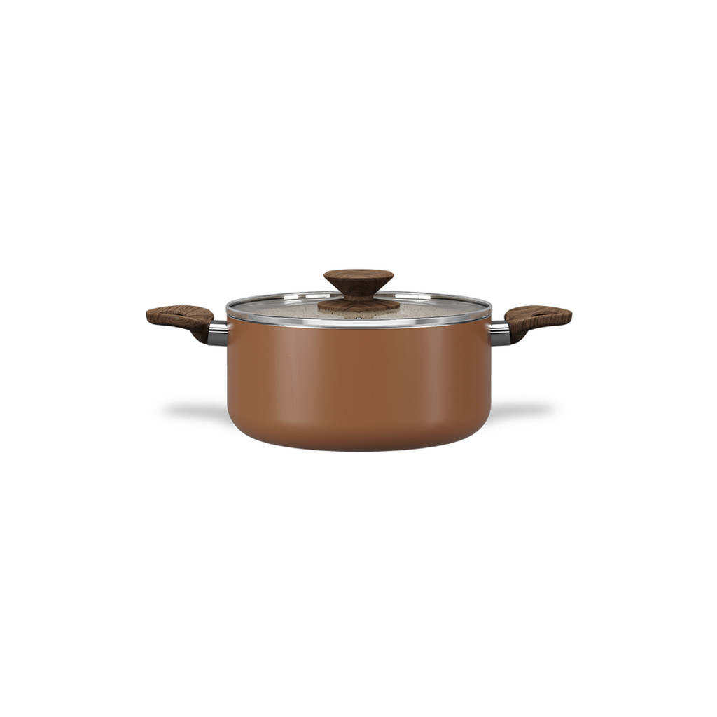 Caçarola com Tampa Brinox Ceramic Life Ø20cm 2,7 L Primea Cappuccino