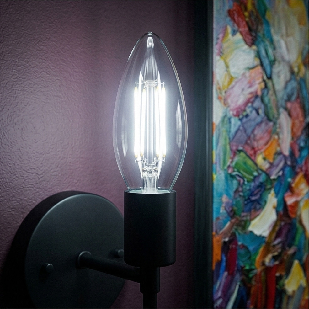 Lâmpada Led Vela Cristal Filamento 4w 6000k Frio Bivolt