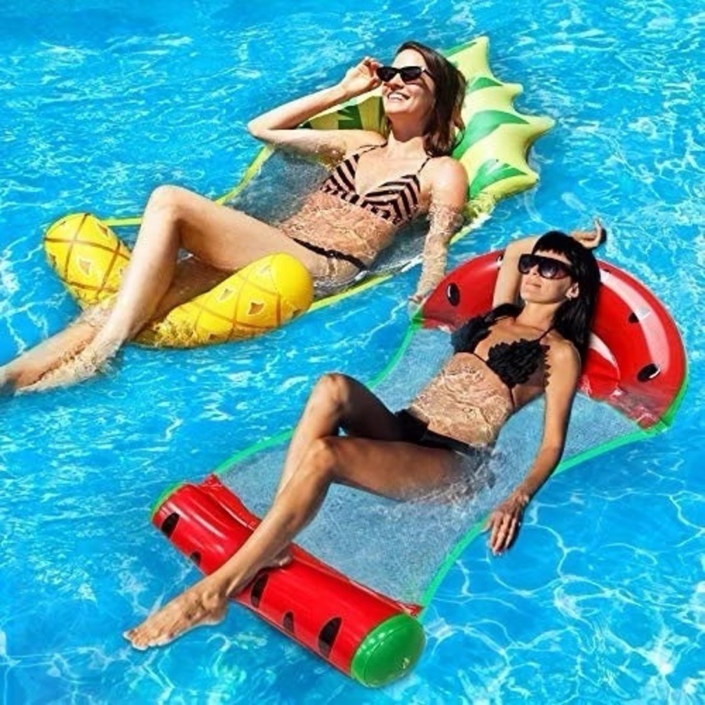 Boia Rede Para Piscina Cama Flutuante Deitado Reclinável Inflável Verão