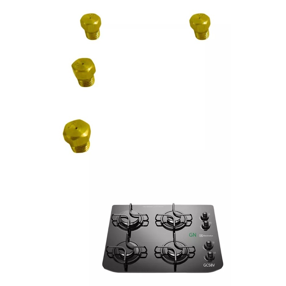 Kit Conversão De Gás De Cooktop Glp Para Gn 4 Bocas Gc58v - Electrolux - Ref.70204119