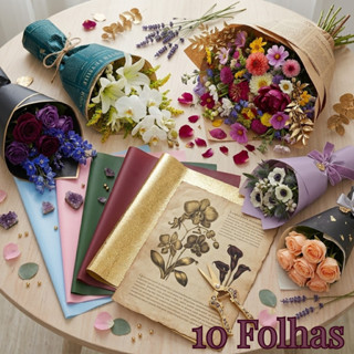 Poli Sujinho Decorado para Buquê 49x69cm Kit 10 Folhas Premium – Escolha o Modelo em Oferta na Shopee