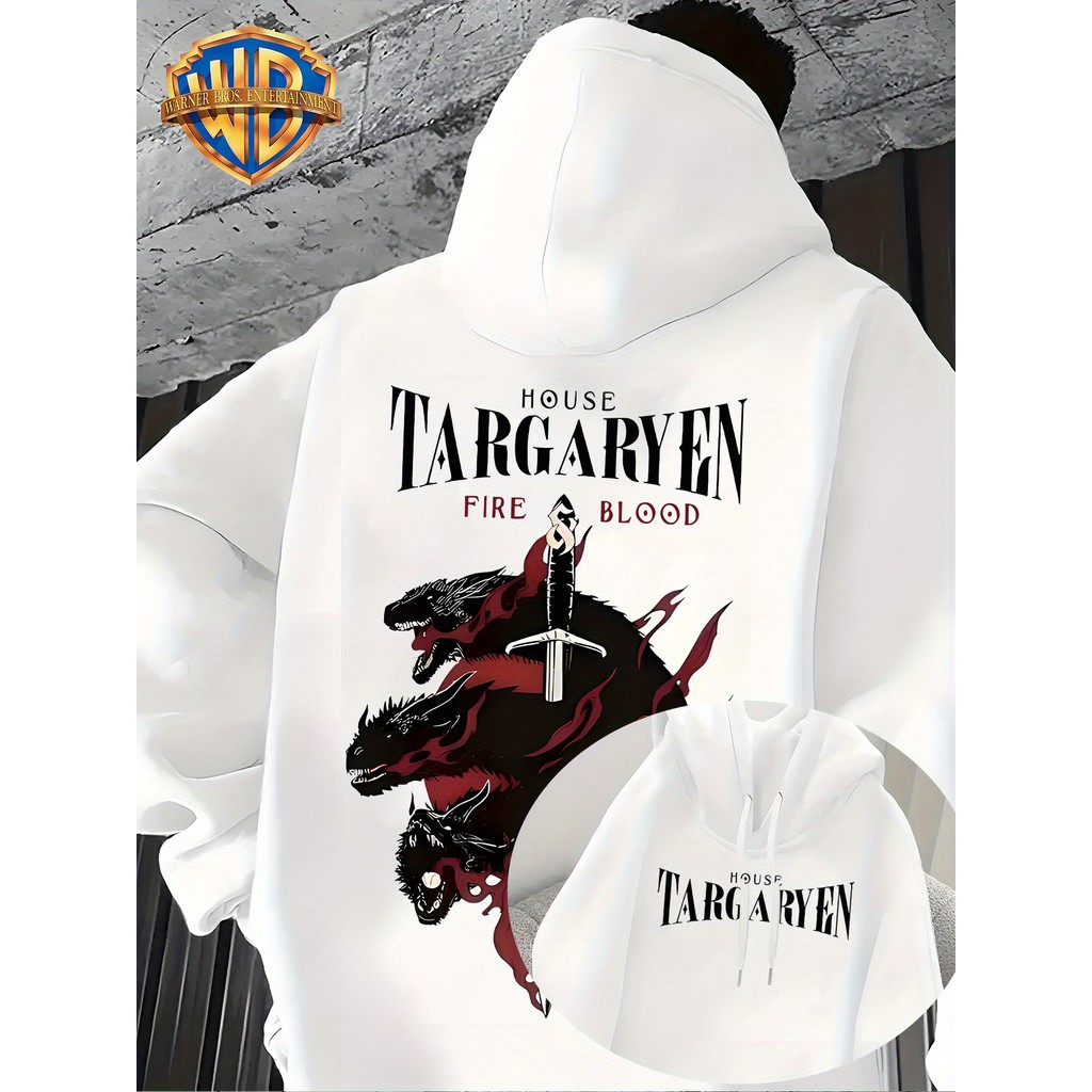 Moletom Canguru Feminina Targaryen Casual Moletom Casa do Dragão Homem Série Game of Thrones