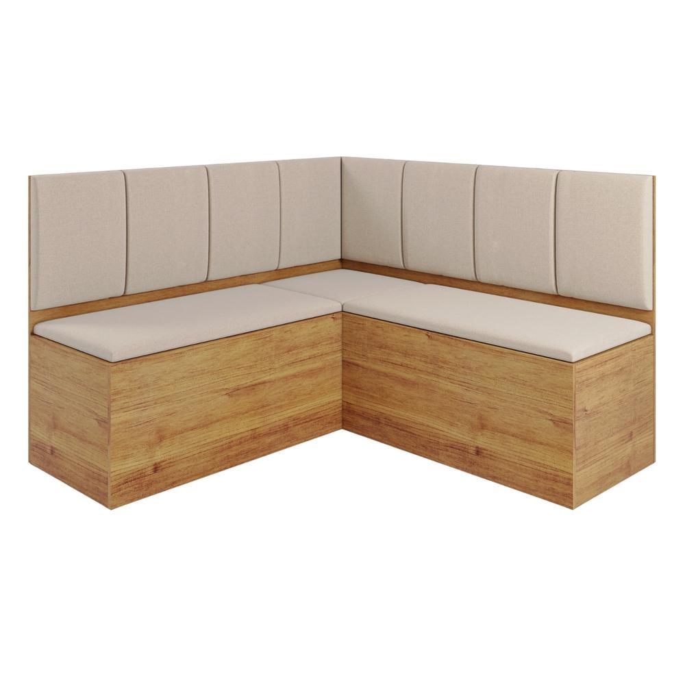 Canto Alemão com Baú Linho Liebe Viero em Oferta na Shopee