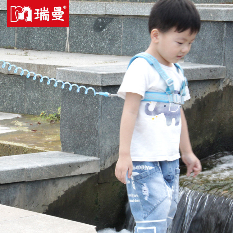 Arnês de segurança infantil anti-perda, colete infantil anti-perda com guia de dupla utilização, venda por atacado.