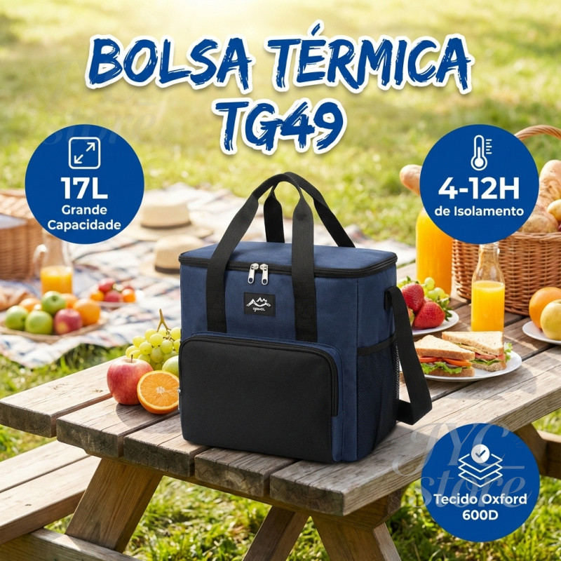 Bolsa térmica de grande capacidade para uso externo, mochila térmica, bolsa térmica dobrável e portátil.