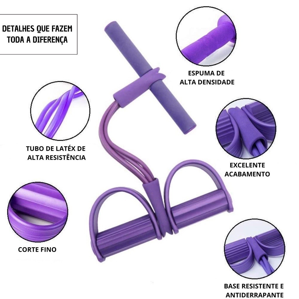 Elástico Treino Extensor Exercício Em Casa Fitness Musculação com Apoio para os Pés-7309 — imagem 2 de 2