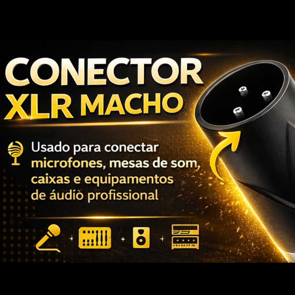 Conector XLR Macho 3 Pólos BK - CS207 – Conexão Profissional e Alta Performance! · foto 2