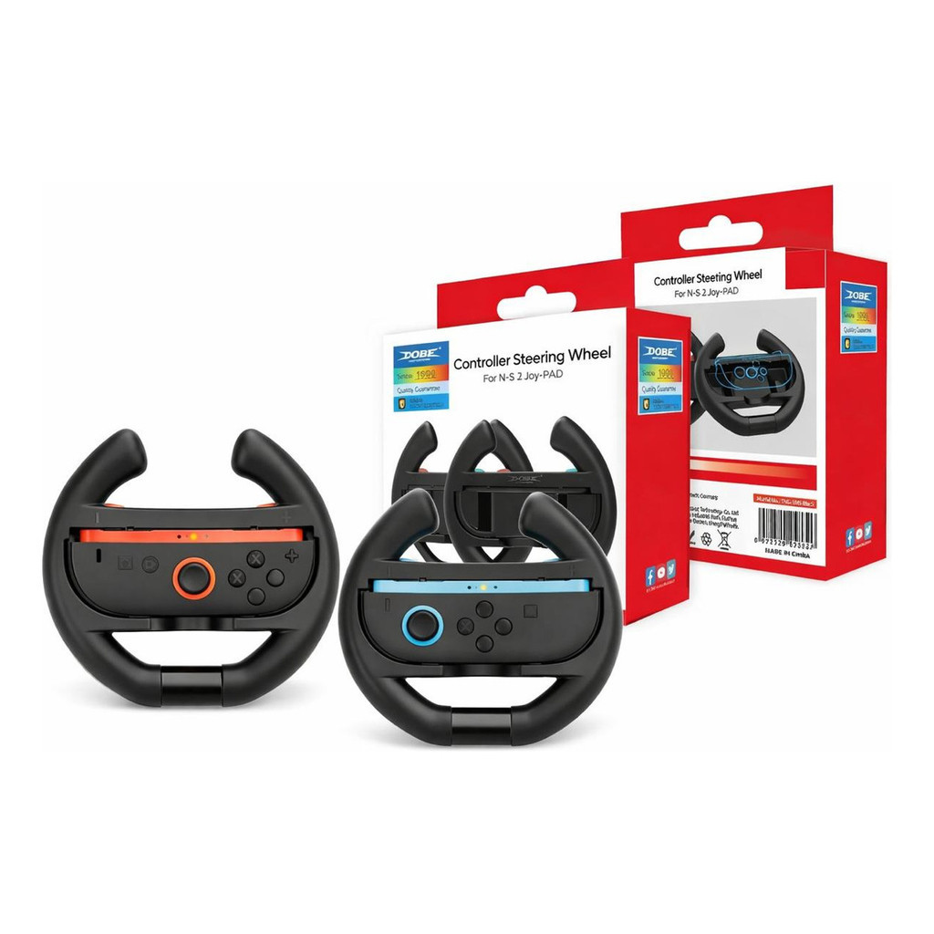 Kit 2 Controles Volante Preto Para Nintendo Switch 2 Corrida.