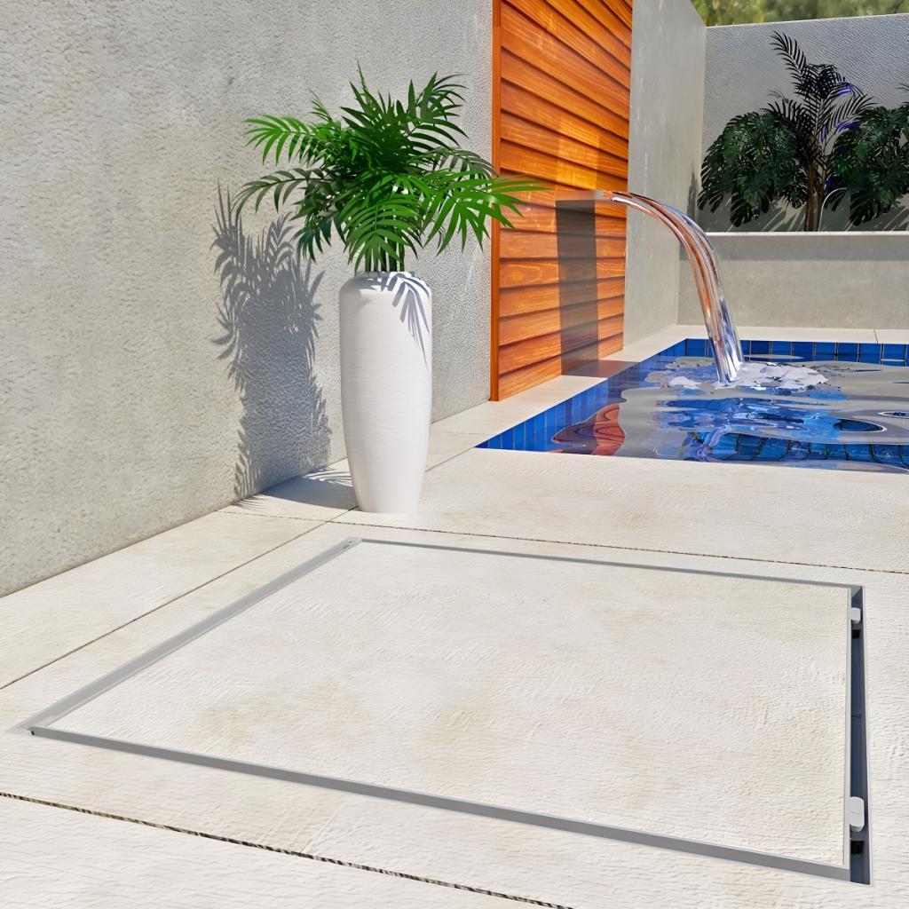 Tampa Casa Máquinas 90x90 Articulada Rebaixada com Grelha Invisível GDA Cor Branco