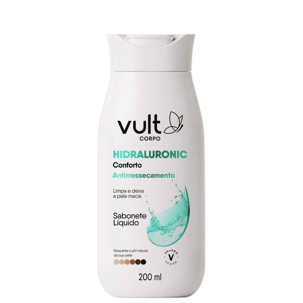 Vult Hidraluronic Sabonete Líquido Anti Ressecamento 200ml em Oferta na Shopee