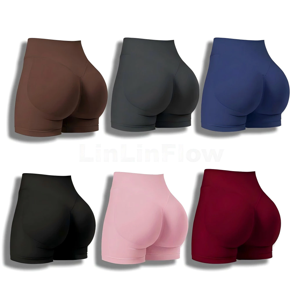 LinLinFlow Shorts Fitness Feminino Realçar Glúteos Tecido Elástico Sem Costura Para Academia E Treino — imagem 1