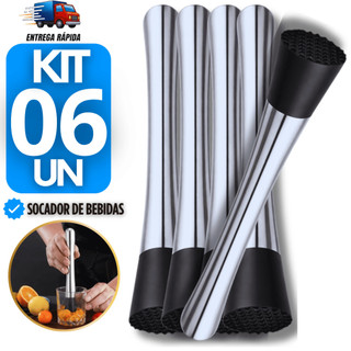 Socador para Caipirinha Inox e Plástico - Kit Bartender Profissional